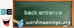 WordMeaning blackboard for back entrance